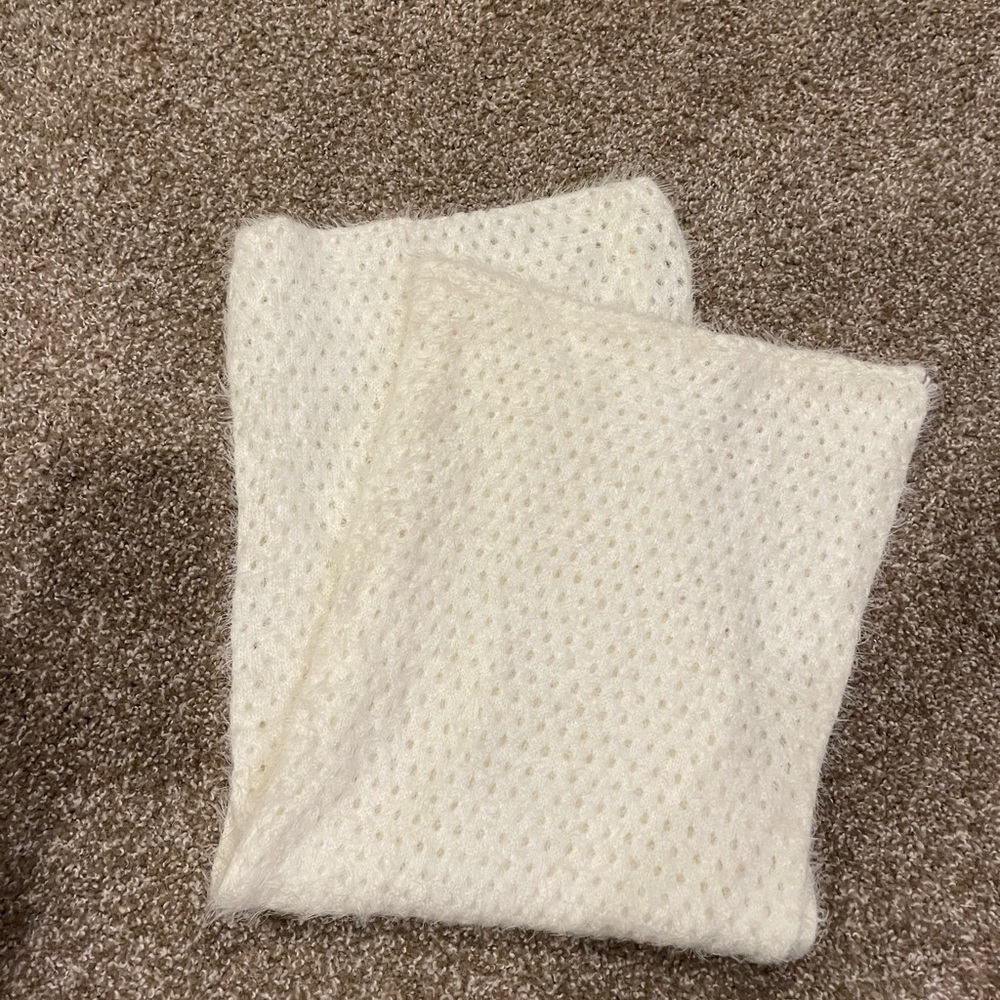 Soft white infinity scarf